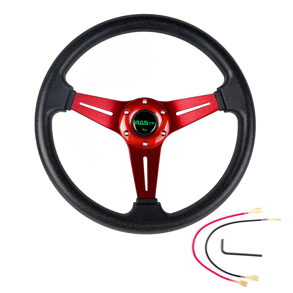 13.4x2.36 Racing Steering Wheel Universal Aluminum Drifting Deep Dish Red