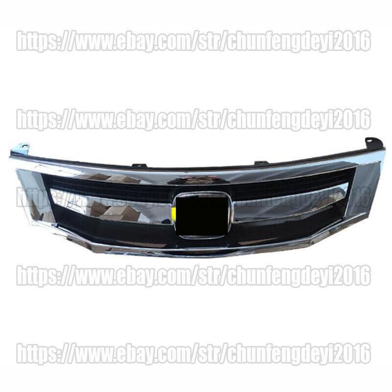 For 2008-2010 8th Gen for Honda Accord 4dr Sedan Chrome ABS Front Bumper Grille