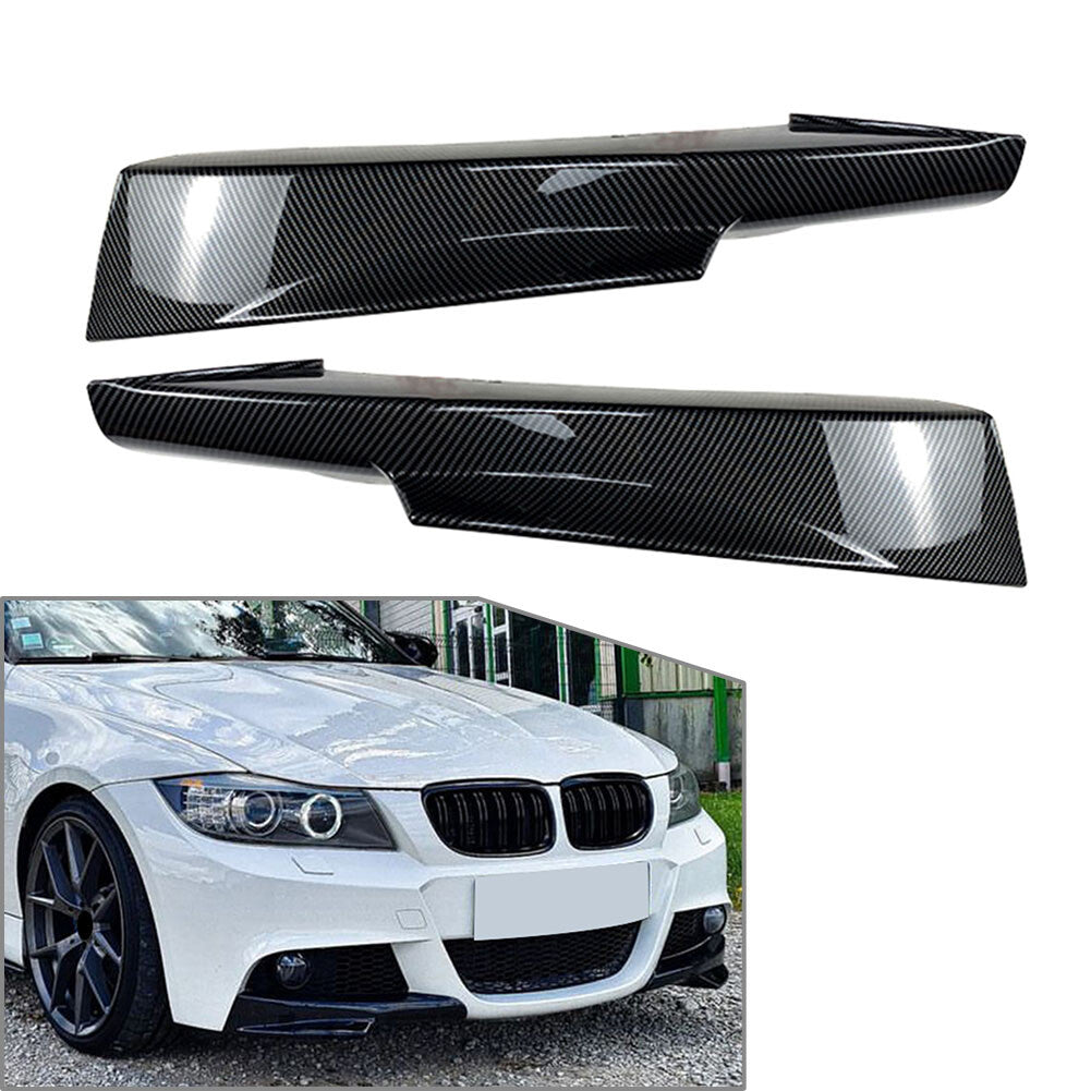 Front Bumper Lip Corner Splitters Carbon Fiber for BMW E90 E91 LCI M-Tech 09-13