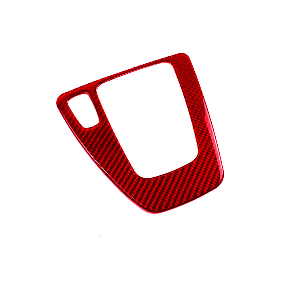 The red carbon fiber gear shift cover is suitable for BMW 3 Series E90 E92 2005 - 2012.