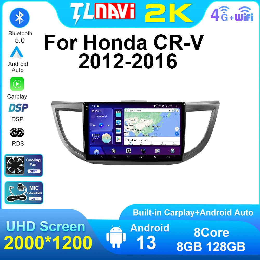 for Honda CRV for CR-V 2012-2016 Screen Car Radio Player GPS Navigation Stereo Video