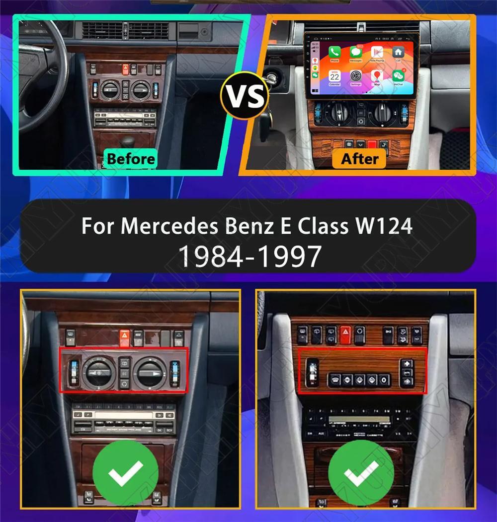 9 Stereo Radio GPS Nav Head Unit for Mercedes for Benz E Class W124 1984-97 Carplay