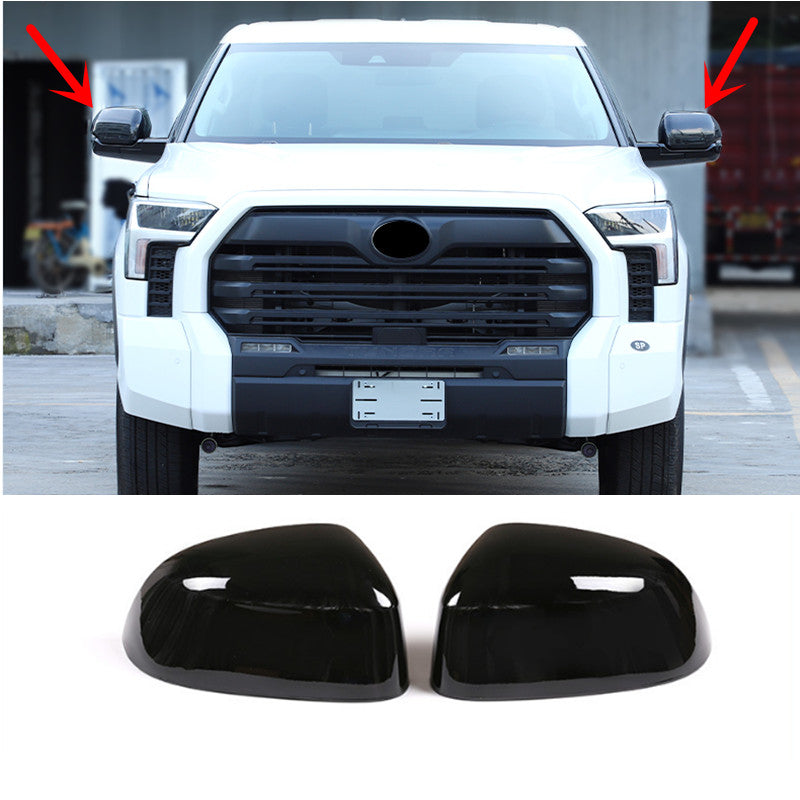 for Toyota Tundra 22-24 2X Bright Black Door Side Mirrors Rearview Trim Cover