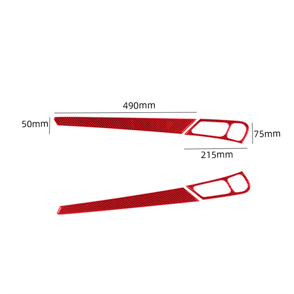 Red Carbon Fiber Inner Rear Door Handle Panel Trim for Benz C Class W203 2005-07