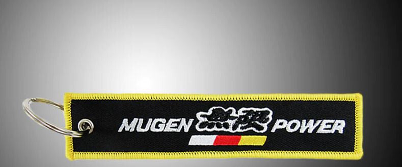 Car keychain key ring nylon lanyard tag Mugan black for Nissan