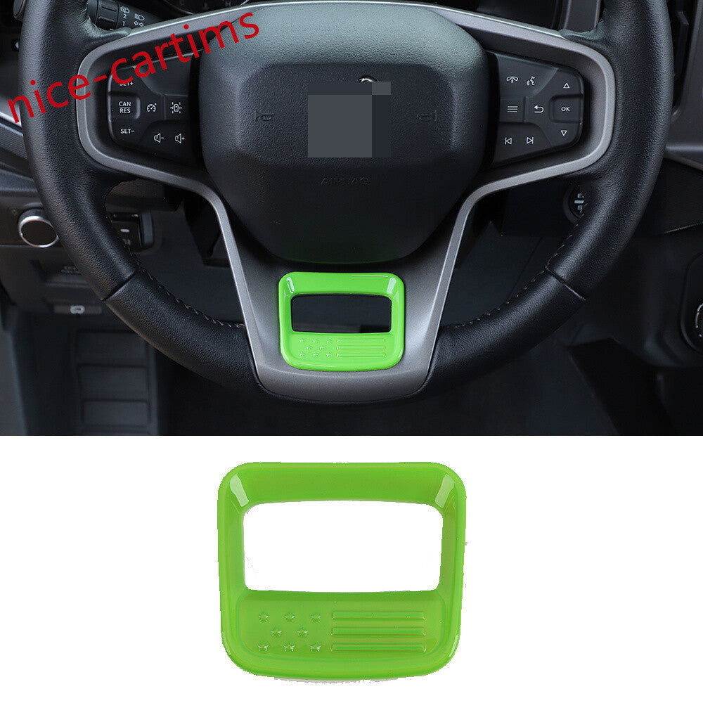 Fit for Ford Bronco 2021-24 Car Steering Wheel Bottom Panel Trim ABS Light Green