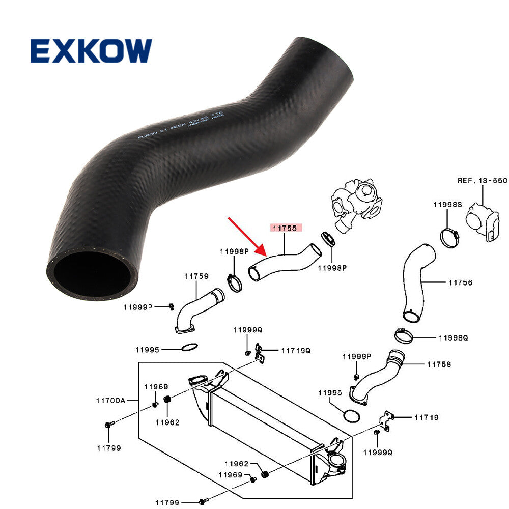 Intercooler Intake Air Hose for Mitsubishi for Challenger L200 2.2 2.4 15- 1505A769