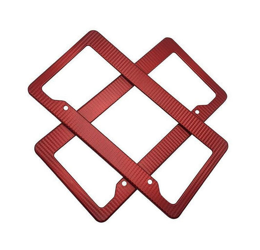 Car license plate frame cover cap trunk red carbon for Chrysler
