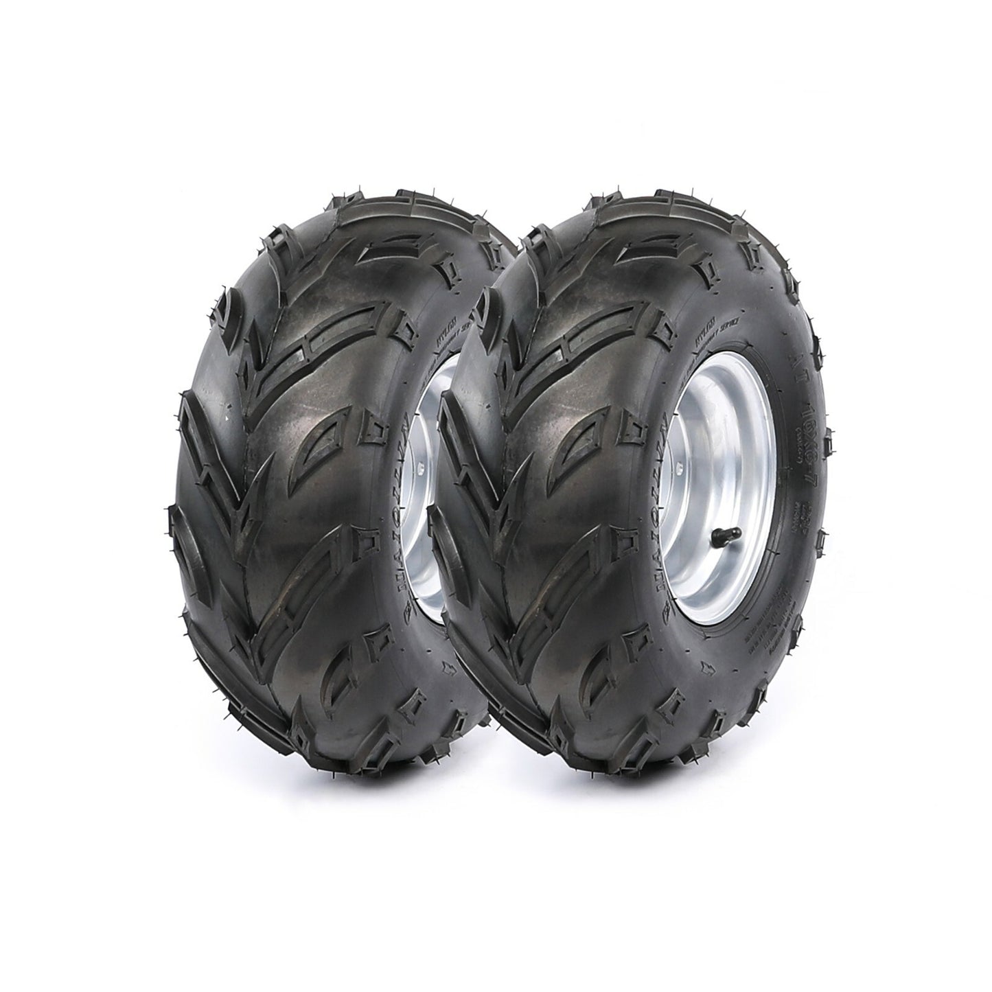 2-Piece Set of 16x8-7 Go-Kart Tires, Wheels, and 4 Studs for All-Terrain Vehicles, Four-Wheel Off-Road Coolers