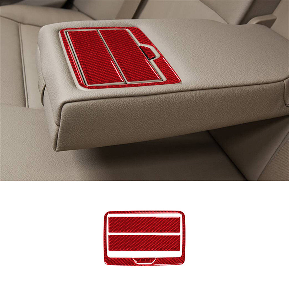 4Pcs Red Carbon Fiber Rear Cup Holder Cover Trim for BMW X3 F25 X4 F26 2011-2017