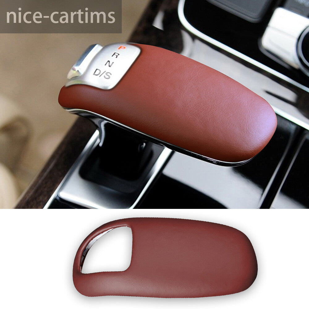PU Leather Wine Red Gear Shift Knob Panel Trim for Audi for A8 2011-2017 Accessories
