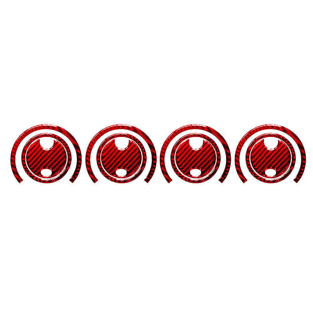 12X Red Carbon Fiber Air Vent Inner Outer Frame Trim for Jeep for Wrangler 2007-2010