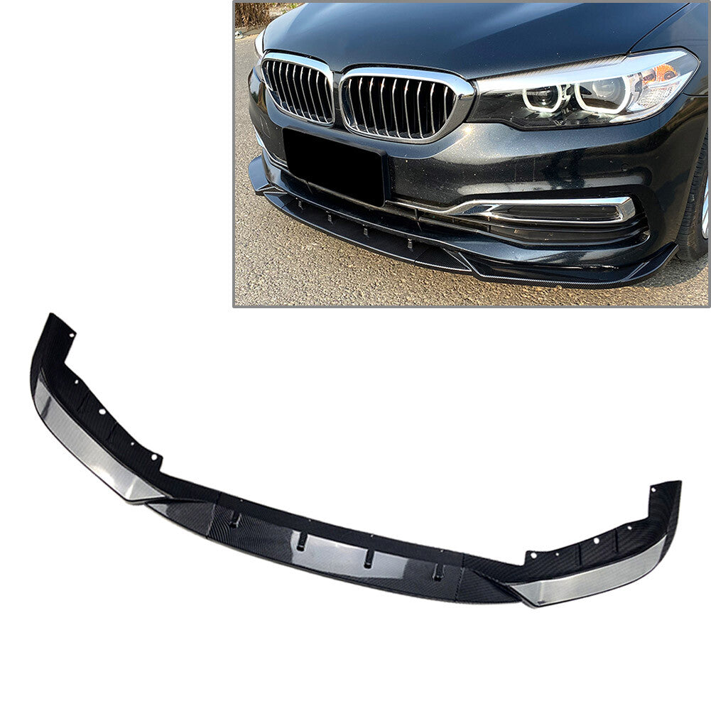 for BMW 5 Series G30 525i 530i 2017-20 Front Bumper Lip Spoiler Splitters Carbon