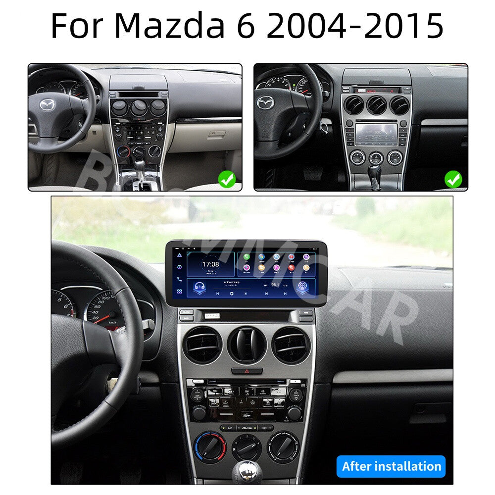 For Apple CarPlay 12.3 Car Stereo Touch Screen Radio Fit for Mazda 6 2004-2015