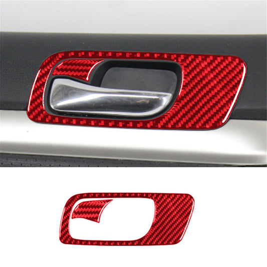 Driver Inner Door Handle Panel Trim Cover Carbon Fiber for Acura TSX 2003-08 Red