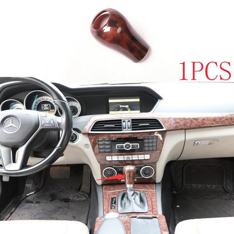 Agate Wood Grain ABS Console Gear Shift Knob Cover Trim for Benz C-Class 10-14