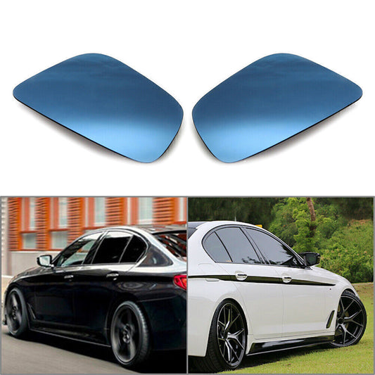 for BMW 5Series G30 G31 2016+ 17 Wing Mirror Glass Aspherical Heated Blue Tinted