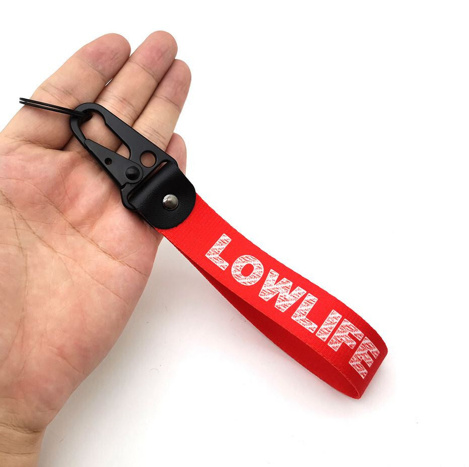 1 car keychain/ring with lanyard, Lowlife red, suitable for Mazda .