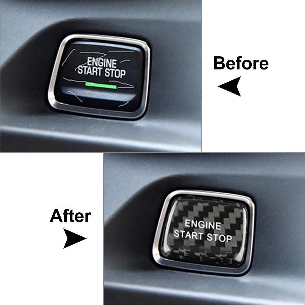 Interior engine start/stop button cover sticker for Chevrolet Camaro carbon fiber
