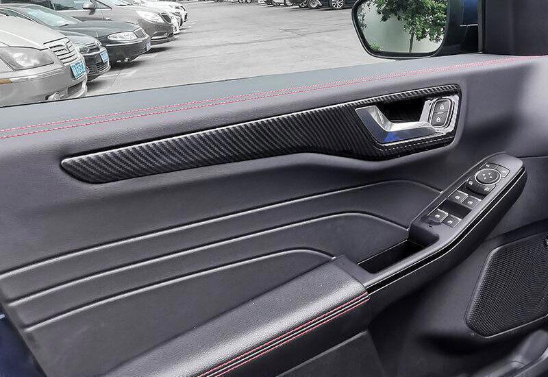 4P Panel Strip Trim Carbon Fiber Look Inner Door Trim for Ford Escape Kuga 20-22