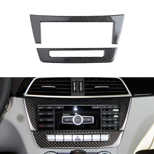 Carbon Fiber Central CD Panel Trim for Mercedes-Benz C-Class W204 11-13