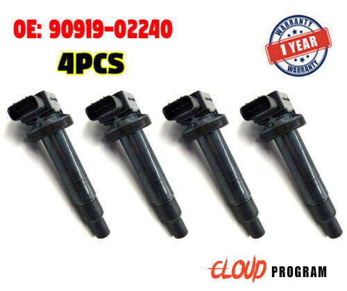 4-pack ignition coils 90919-02240 suitable for Toyota Echo Prius Yaris for Scion xA xB 1.5L