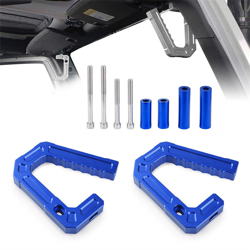 Blue Front  Rear Grab Handles Kit Aluminum Grab Bar for 07-18 JK for Jeep for Wrangler