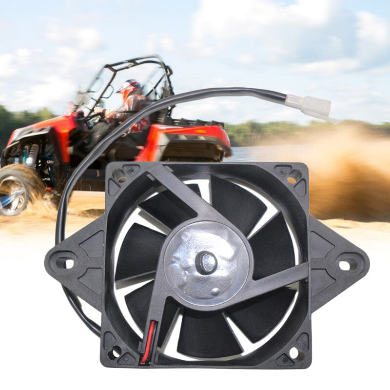 Black Universal Motocross 12V Electric ATV Engine Radiator Cooling Cooler Fan