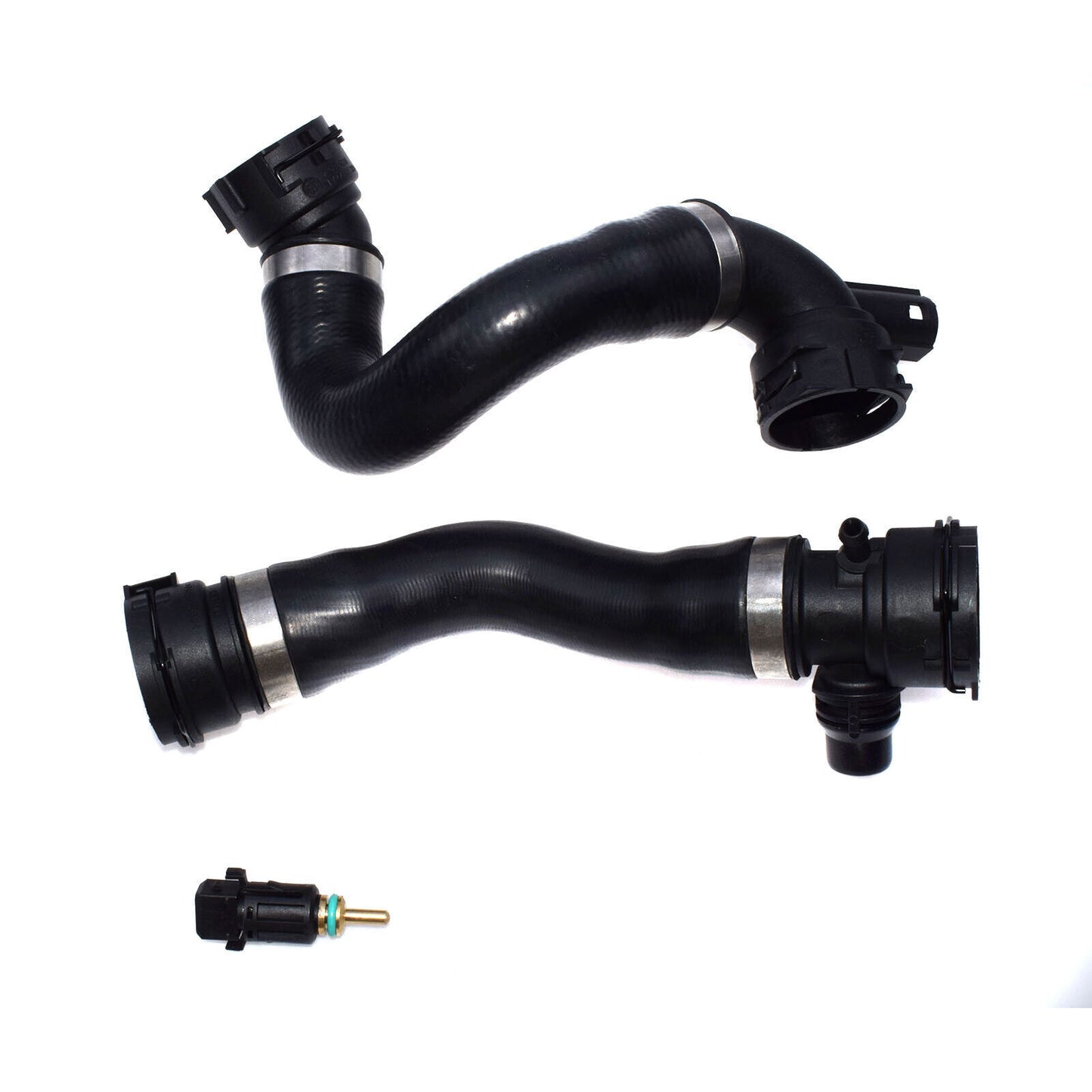 for BMW 128i 325i 328i 330i Lower Upper Radiator Coolant Hoses + Sensor Set