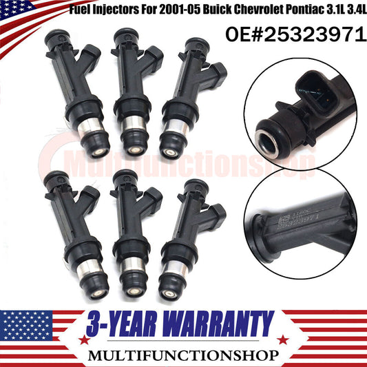 Set of 6 Fuel Injectors Fit for Chevrolet Impala/Venture 3.4L 2000-2005 25323971