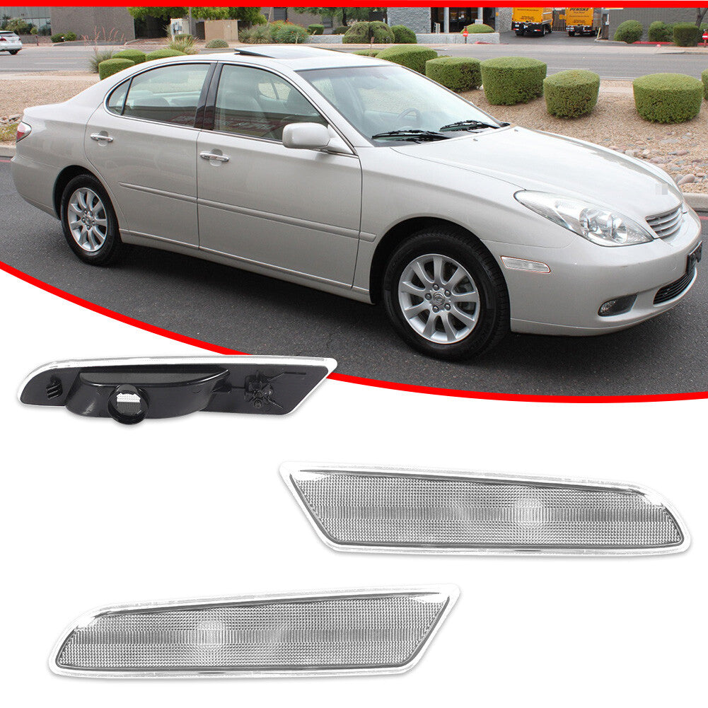 Transparent front fender side marker light housing cover kit for Lexus ES300 ES330