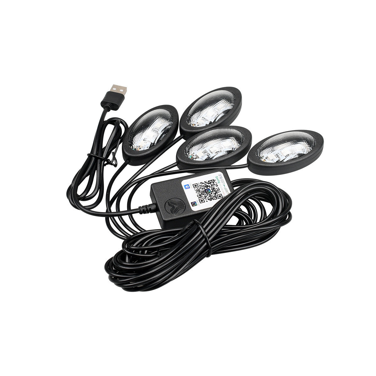Car RGB Interior Ambient LED Strip Light APP Music Control Atmosphere Lamps