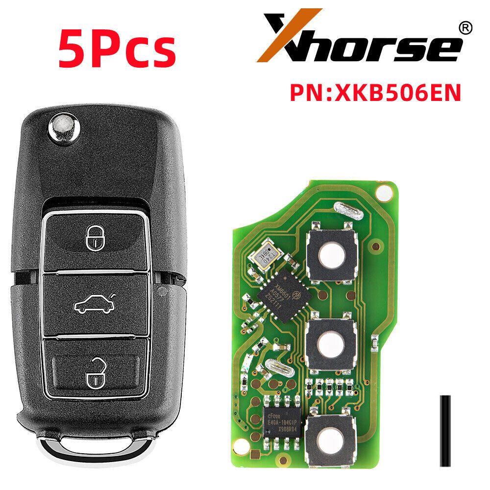 5x XKB506EN Universal Wire Remote Key Flip 3 Buttons for V.W B5/VVDI tool