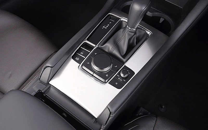 for Mazda 3 Axela 2019-23 Steel Silver Central Console Gear Shift Cover Trim 1X