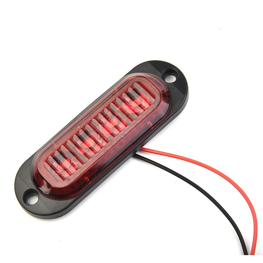 2 Red 24V/12V LED Side Marker Gap Lights for Trucks, Trailers, and Vans