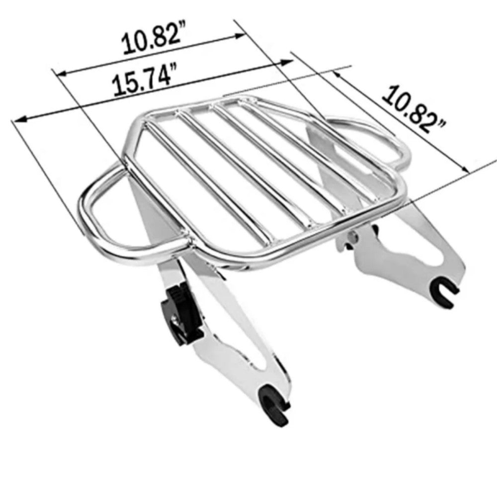 Chrome Rear Luggage Rack for Harley Touring Street Road Glide Road King 2009-23