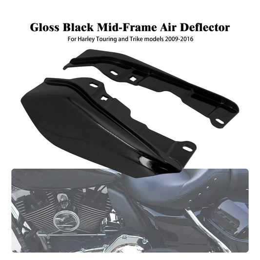 Black ABS Mid-Frame Air Deflector Heat Shield for Harley Street Road Glide 09-16