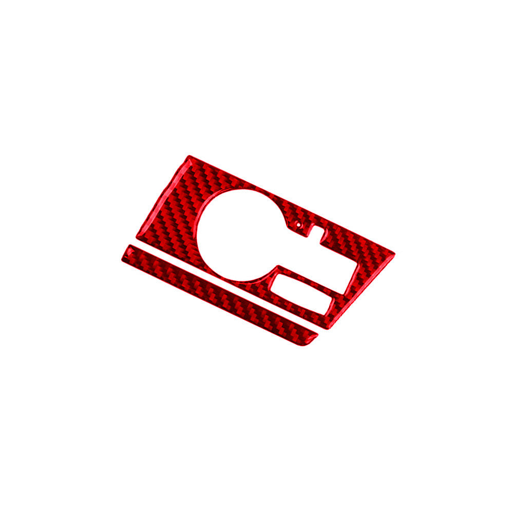2X Red Carbon Fiber Headlight Control Trim for BMW X3 2004-2010