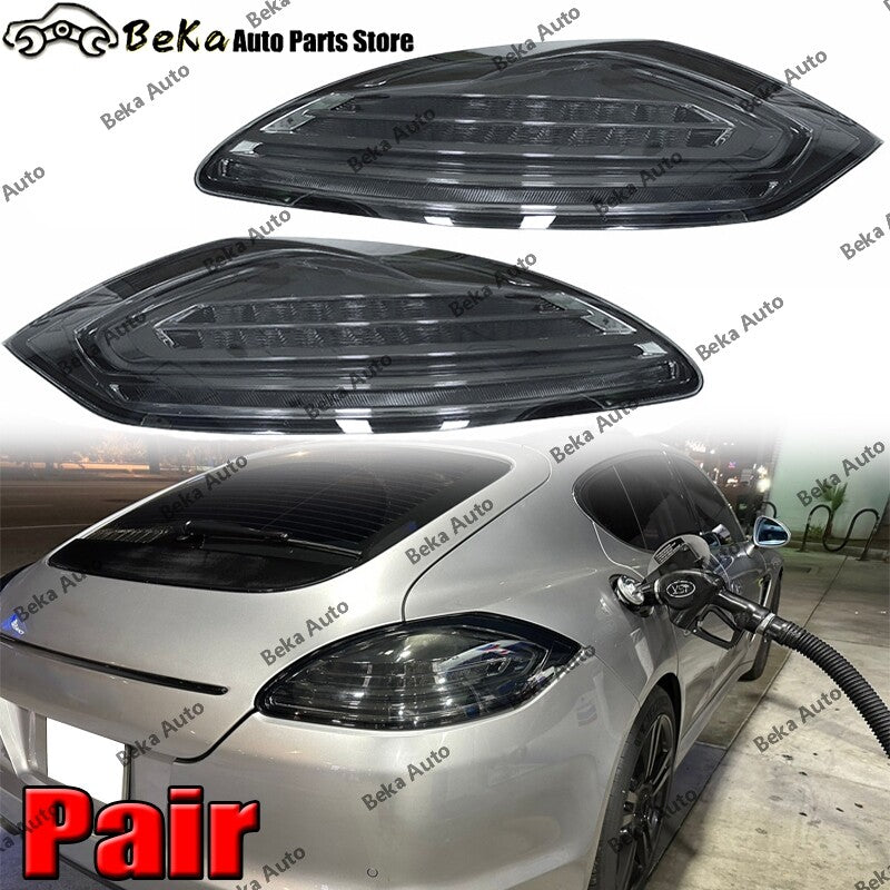 1 pair of Assy Refit LED taillights for 2010-2013 for Porsche for Panamera 970.1 in Smoke Black.