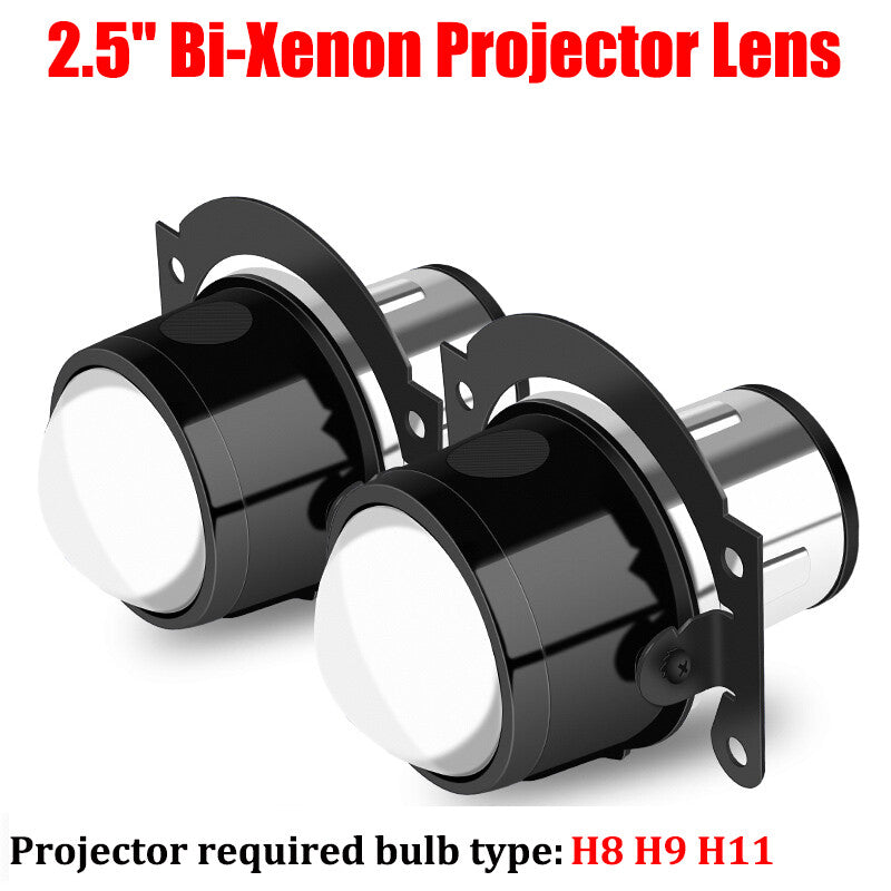 2.5 Bi-xenon Fog Lights Projector Lens H11 Driving Lamps Retrofit Universal