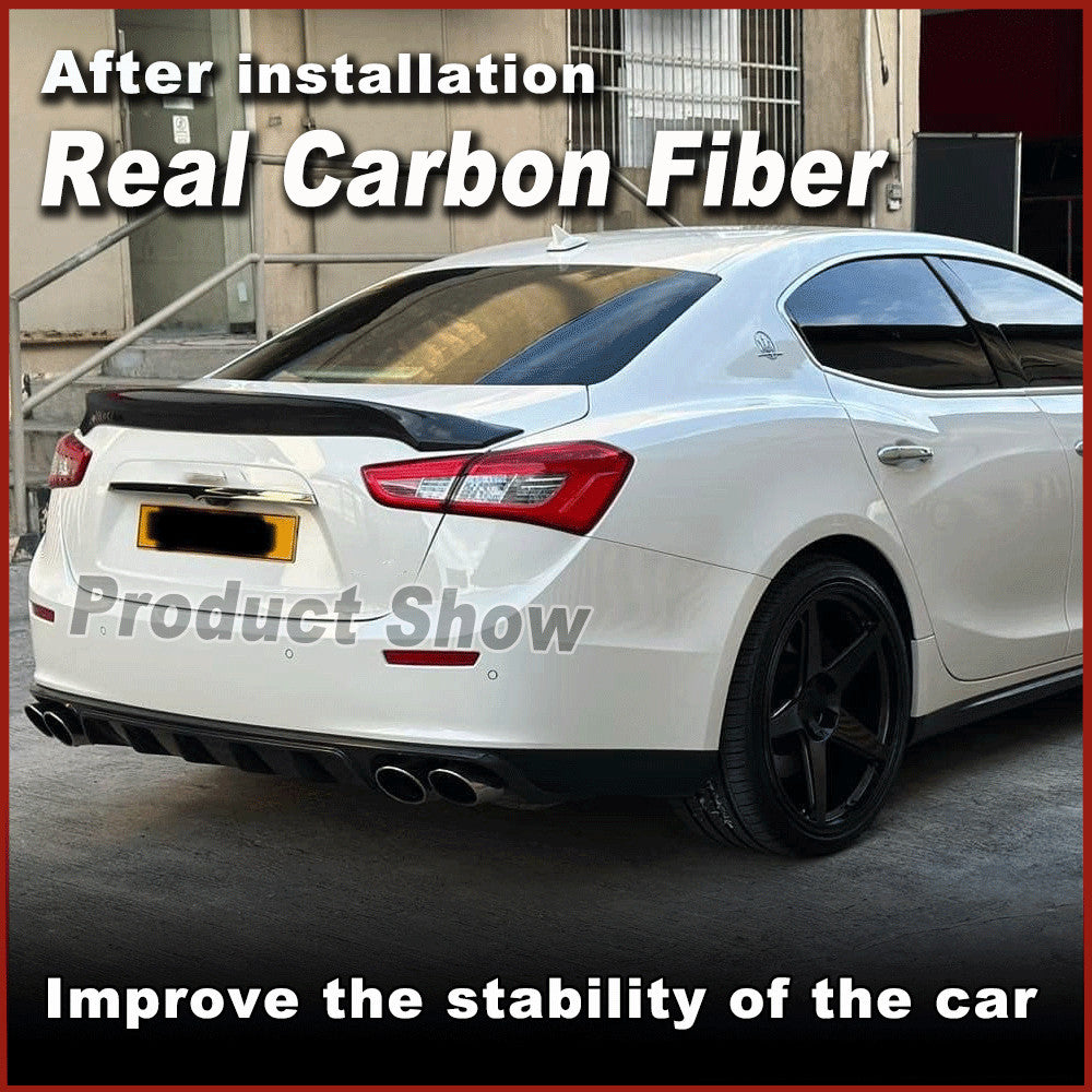for Maserati Ghibli M157 2014-2016 REAL CARBON Rear Trunk Boot Spoiler Wing Lip