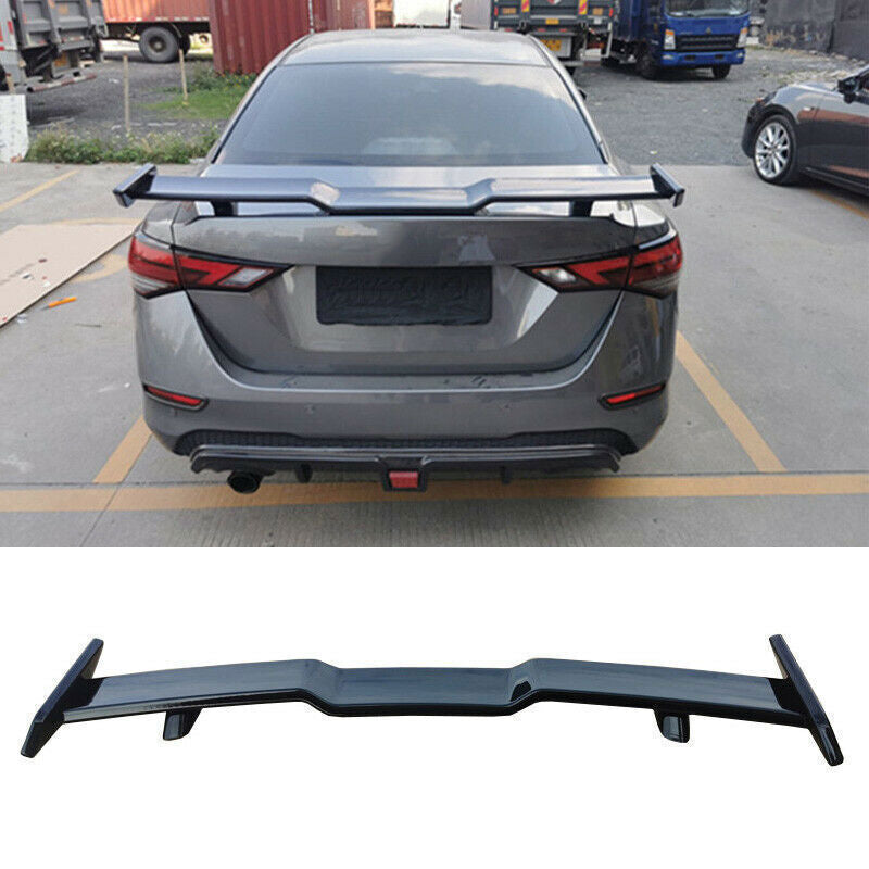 for Nissan Sylphy Sentra 2020-2023 Black Sport Rear Trunk Spoiler Wing Flap Trim