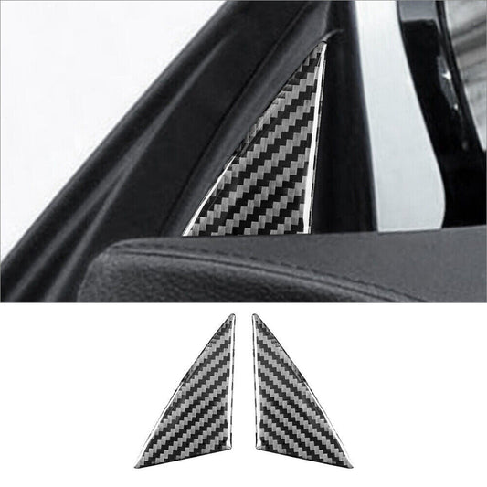 2 x Carbon Fiber Front Door Pillar Cover Trim for BMW 6 Series F12 F13 2011-2018