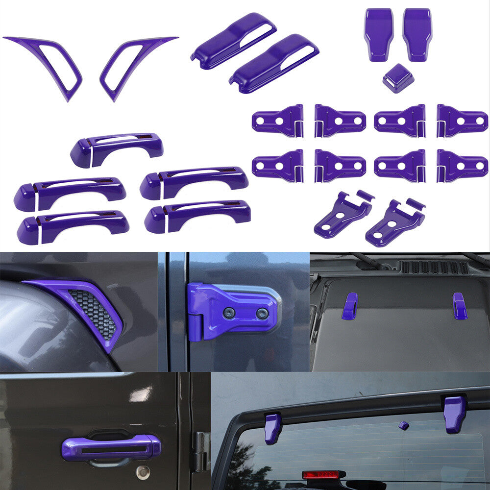 37¡ÁPurple Exterior Accessories Full Set Kit Trim for Jeep for Wrangler JL 4Dr 2018+