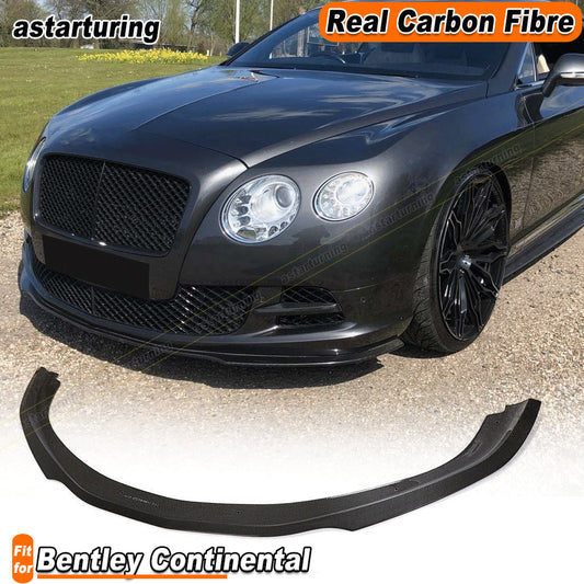 Fit for Bentley 2012-2016 Real Carbon Front Bumper Lip Chin Spoiler