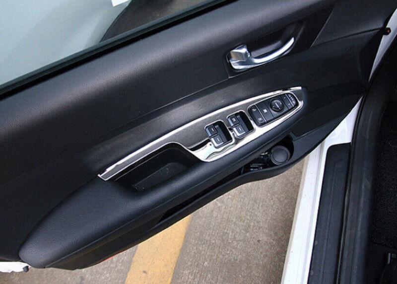 for Kia K5 Optima Pro 2016-20 Silver Steel Glass Window Lifting Lock Panel Trim