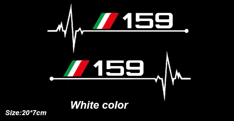 2-pack white 159 window sticker badges for Alfa Romeo 159