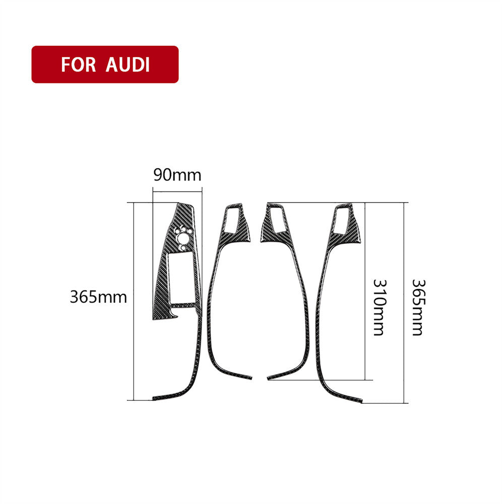 Fit for Audi Q5 2010-2018 Carbon Fiber Window Lift Switch Button Panel Trim 4PCS