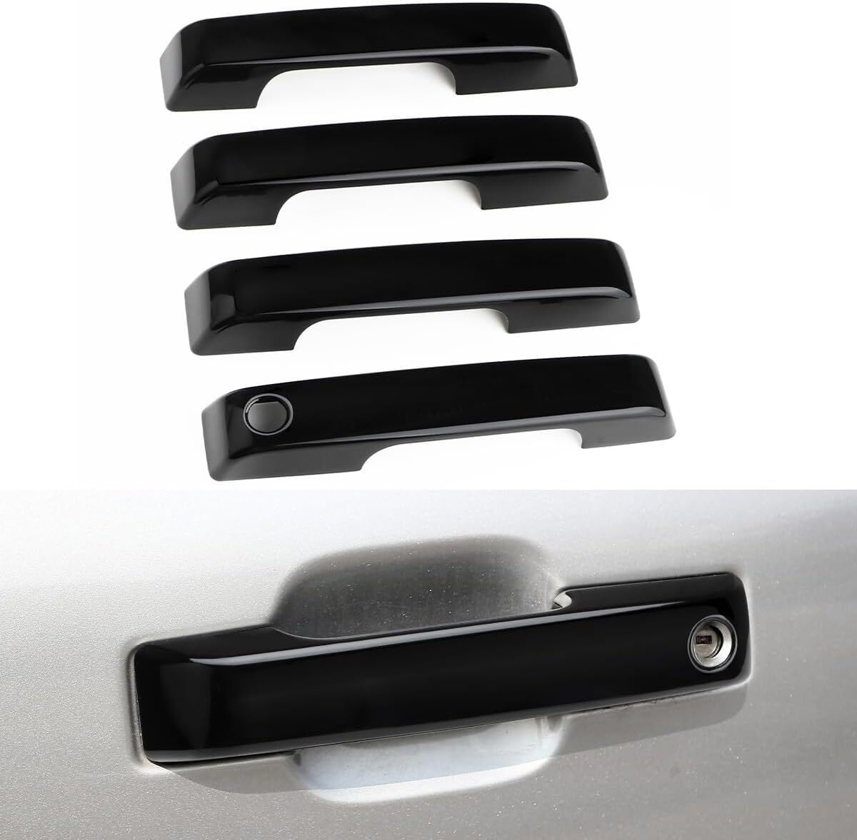 for 2021 2022 2023 2024 for Ford F150 Crew Cab Door Handle COVERS No for Smart Key Holes