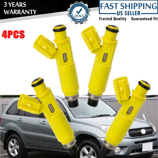 4PCS Fuel Injectors Flow Matched 23250-28050 2001-2003 for Toyota RAV4 2.0L New